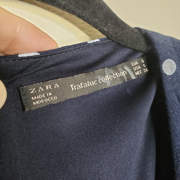 Zara Trafaluc| Navy Blue Polka Dot Romper - Picture 3 of 11